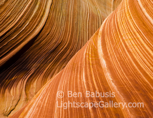 Orange Wave. North Coyote Buttes, Arizona. Waves of sandstone layers twist through this surreal landscape.  Ben Babusis, Lightscape Gallery.