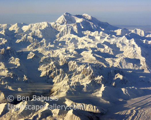 Denali from Above. Denali National Park, Alaska. A rare clear day over North America's highest peak at 20320 feet.  Ben Babusis, Lightscape Gallery.