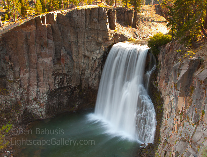 Rainbow Falls. Devil's Postpile, CA. Rainbow falls graces the basaltic marvels of Devil's Postpile National Monument in the Sierra.  Ben Babusis, Lightscape Gallery.