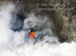 Fire Meets Water. Kalapana, Hawaii. Lava flow from Kilauea enters the ocean in the Kalapana district. (Thanks to Blue Hawaiian Helicopters for aerial support.)  Ben Babusis, Lightscape Gallery.
