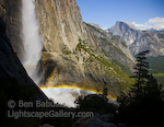 Yosemite!. Yosemite, California. Yosemite Falls, Half Dome and rainbow.  Ben Babusis, Lightscape Gallery.