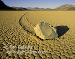 Race Track. Death Valley, California. This 30 lb stone appears to have moved by itself across a dry lake bed called 