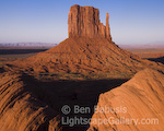 West Mitten. Monument Valley, Arizona. Located on the border of Arizona and Utah in the heart of Navajo country, Monument Valley is a scenically rich and energizing place that has to be experienced to be truly appreciated. This famous monument, named for its likeness to a mitten, is one of the most spectacular.  Ben Babusis, Lightscape Gallery.