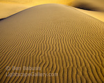 Sand Ripples. Death Valley, California. Wind flowing over sand creates ripples not unlike those formed by water flowing over sand on the bottom of the creek or 4x4 tires gliding over a soft dirt road creating a washboard. This particularly beautifully rippled dune was discovered at sunrise after a windy night in Death Valley. I  Ben Babusis, Lightscape Gallery.