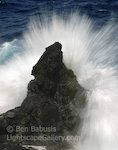 Crashing Waves. Punalu'u Beach, Hawaii. Waves crash into a rock on the Big Island.  Ben Babusis, Lightscape Gallery.