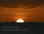 Sunset on the Keys. Marathon Key, Florida. The sun sets behind the Florida keys.  Ben Babusis, Lightscape Gallery.