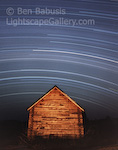 Cabin and Stars. Zion National Park, Utah. 3 hour exposure of cabin illuminated by lanturn light near Zion Park.  Ben Babusis, Lightscape Gallery.
