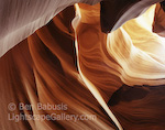 Sandswirl. Antelope Canyon, Arizona. Sandstone sculpture in southwest slot canyon.  Ben Babusis, Lightscape Gallery.