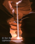 Thin Beam. Antelope Canyon, Arizona. A thin beam of light penetrates through the darkness of this deep slot canyon in the southwest. � Ben Babusis, Lightscape Gallery.