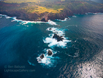 West Maui Coastline. West Maui, Hawaii. Aerial view of the rugged and spectacular north shore of West Maui.  Ben Babusis, Lightscape Gallery.
