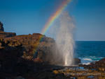 Blowing Rainbows. West Maui, Hawaii. The Nakalele blowhole erupts creating a rainbow off west Maui.  Ben Babusis, Lightscape Gallery.